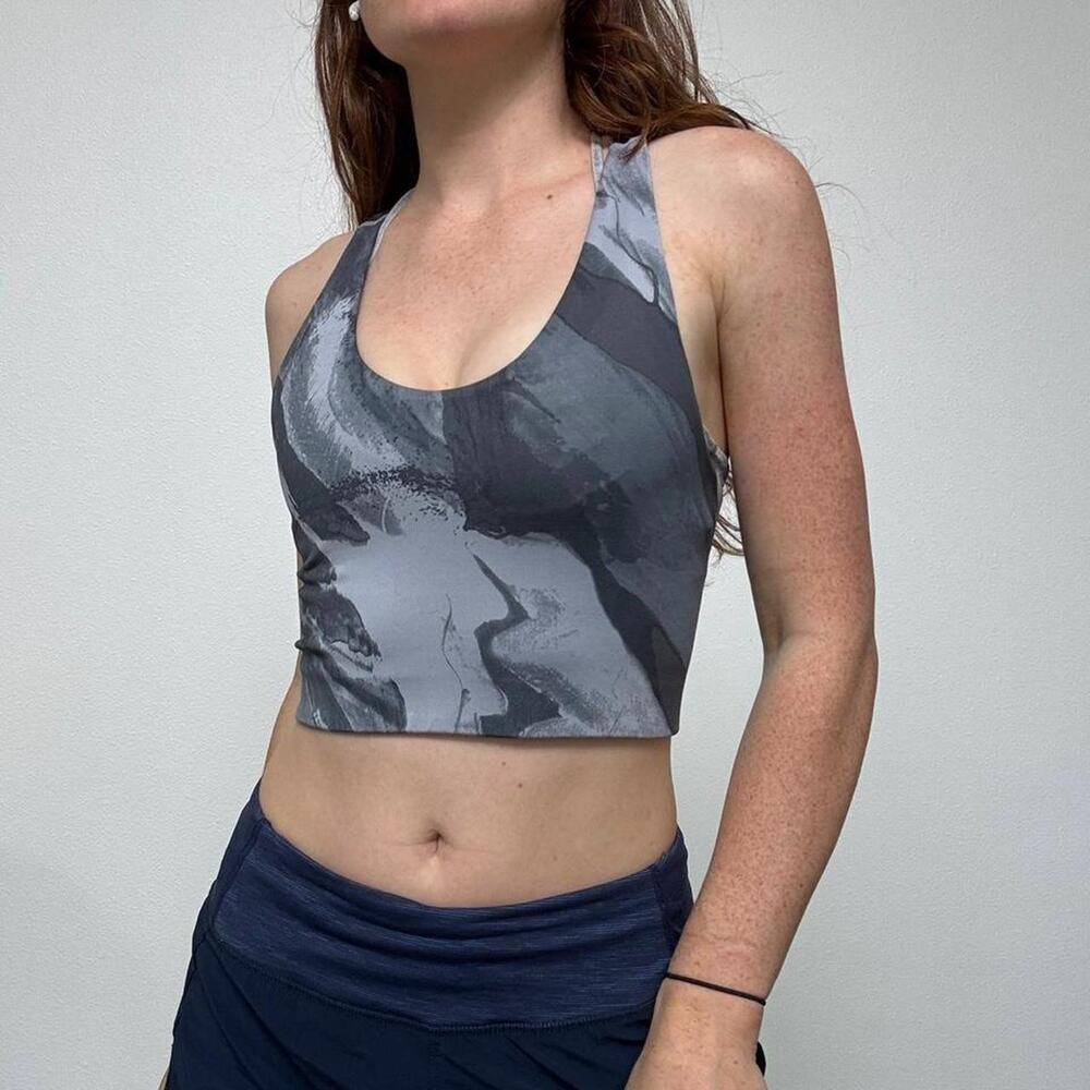 Zella grey racer back cropped workout top